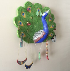 Peacock Jewelry Wall Organizer